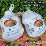 Ayam Kalkun young tender turkey NORBEST USA with pop-up timer HALAL frozen +/- 6 kg/pc (price/kg)